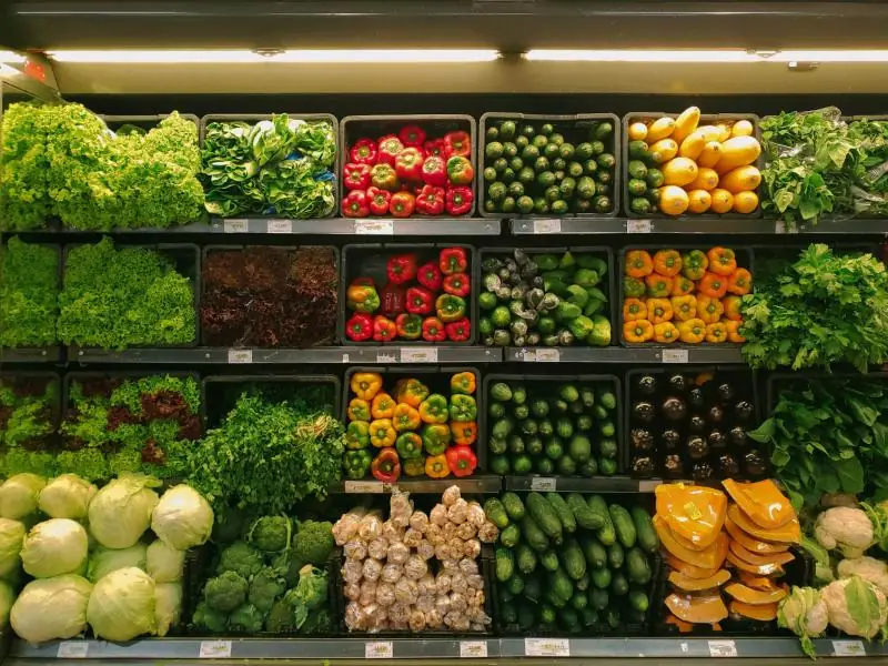 Crates of fresh vegetables
